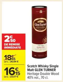 Carrefour Scotch Whisky Single Malt GLEN TURNER offre