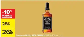 Carrefour Tennessee Whisky JACK DANIEL’S offre