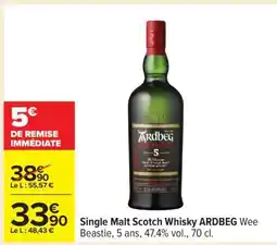 Carrefour Single Malt Scotch Whisky ARDBEG Wee Beastie offre