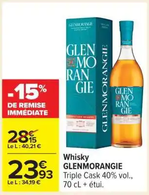 Carrefour Whisky Glenmorangie offre