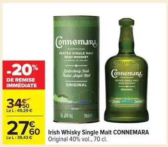 Carrefour Irish Whisky Single Malt CONNEMARA offre