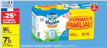 Carrefour Lait Vitavie Format Familial LACTEL offre