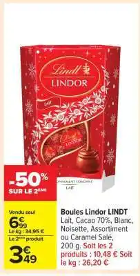 Carrefour Boules Lindor Lindt offre