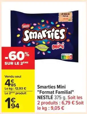 Carrefour Smarties Mini Format Familial offre