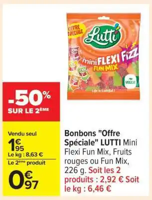 Carrefour Bonbons Offre Spéciale LUTTI Mini Flexi Fun Mix offre