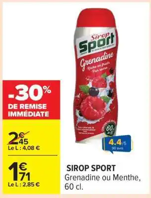 Carrefour SIROP “SPORT” offre