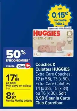 Carrefour Couches & Culottes HUGGIES offre