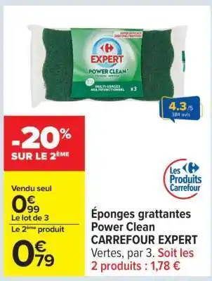 Carrefour Éponges grattantes Power Clean CARREFOUR EXPERT offre