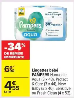 Carrefour LINGETTES BÉBÉ “PAMPERS” offre
