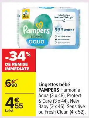 Carrefour LINGETTES BÉBÉ “PAMPERS” offre