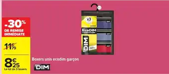 Carrefour Boxers unis ecodim garçon offre