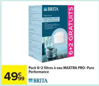 Carrefour Pack 6+2 filtres à eau MAXTRA PRO- Pure Performance offre