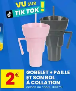 Stokomani Gobelet + paille et son bol à collation offre
