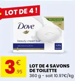 Stokomani DOVE Lot de 4 savons de toilette offre