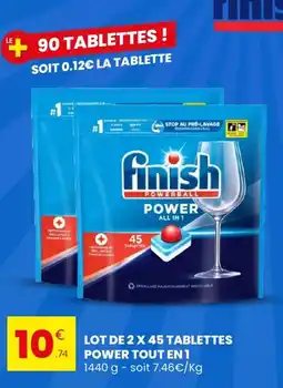 Stokomani FINISH Lot de 2 x 45 tablettes power tout en 1 offre