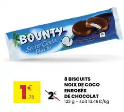Stokomani BOUNTY 8 biscuits noix de coco enrobés de chocolat offre