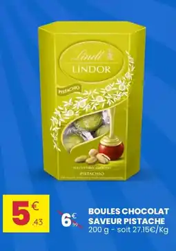 Stokomani LINDT Boules chocolat saveur pistache offre