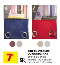Stokomani Rideau velours ou occultant offre