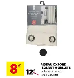 Stokomani Rideau oxford isolant à ceillets offre