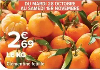 Carrefour Clémentine feuille offre