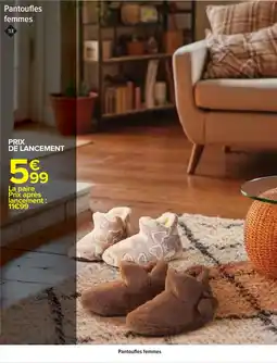 Carrefour Pantoufles femmes offre
