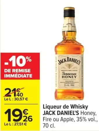 Carrefour JACK DANIEL'S Liqueur de Whisky offre