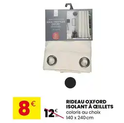 Stokomani Rideau oxford isolant à œillets offre