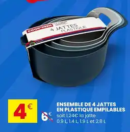 Stokomani COOK'KEEN Ensemble de 4 jattes en plastique empilables offre