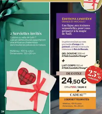 Stanhome Orange - 2 serviettes invites offre