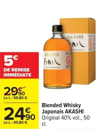 Carrefour AKASHI Blended Whisky Japonais offre