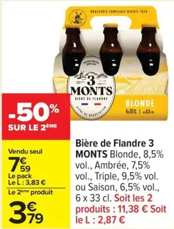 Carrefour 3 MONTS Bière de Flandre offre