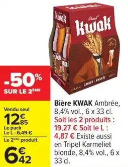 Carrefour KWAK Bière offre