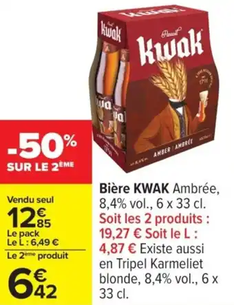 Carrefour KWAK Bière offre