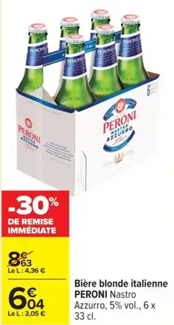 Carrefour PERONI Bière blonde italienne offre