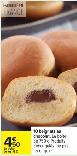 Carrefour 10 beignets au chocolat offre