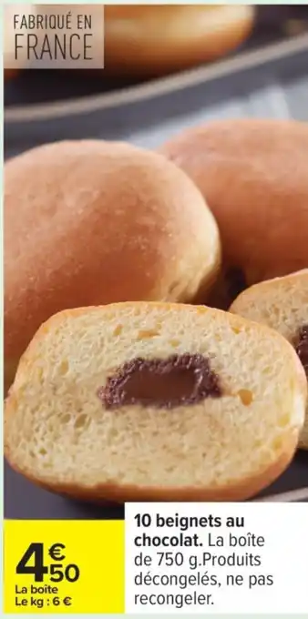Carrefour 10 beignets au chocolat offre