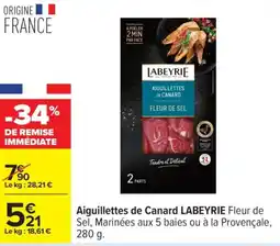 Carrefour LABEYRIE Aiguillettes de Canard offre