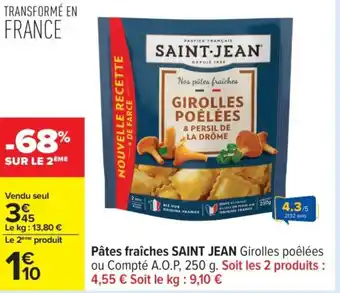 Carrefour SAINT JEAN Pâtes fraîches offre