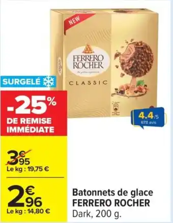 Carrefour FERRERO ROCHER Batonnets de glace offre