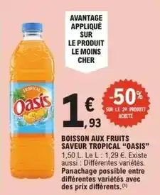 E.Leclerc Oasis - boisson aux fruits saveur tropical offre