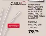 Möbel Martin Casa - lampadaire nickel/matière synth offre