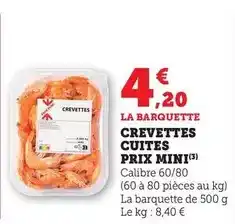 Maximarché Prix mini - crevettes cuites offre