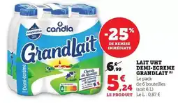 Maximarché Candia - lait uht demi-ecreme grandlait offre