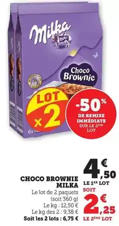 Maximarché Milka - choco brownie offre