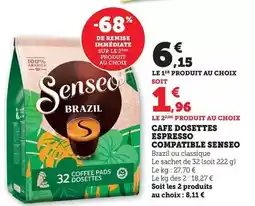 Maximarché Senseo - cafe dosettes espresso compatible offre