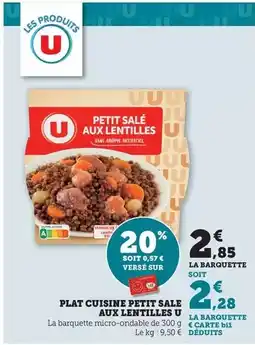 Maximarché U - plat cuisine petit sale aux lentilles offre
