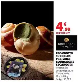 Maximarché Escargots surgeles prepares bourgogne escargots offre