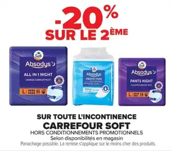 Carrefour Sur toute l'incontinence carrefour soft offre