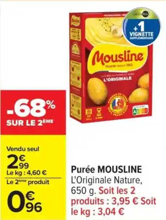 Carrefour MOUSLINE Purée offre
