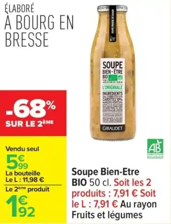 Carrefour Soupe bien-etre bio offre